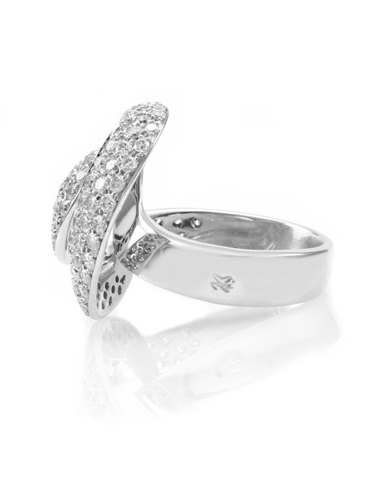 Contemporary 1.35ctw Diamond Ribbon Ring in 18K White Gold